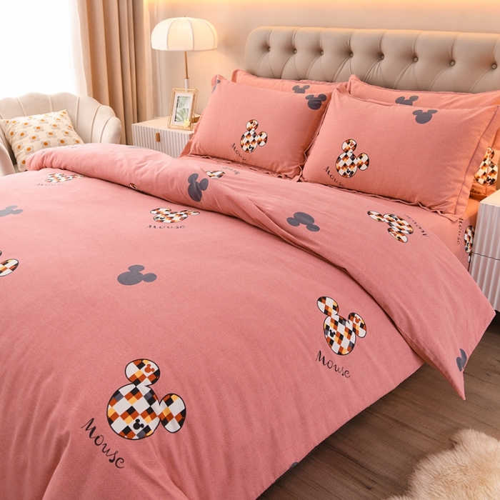 91家纺网 家纺一手货源 找家纺 润淳 2025新款加厚活性磨毛四件套纯棉三件套 快乐童年