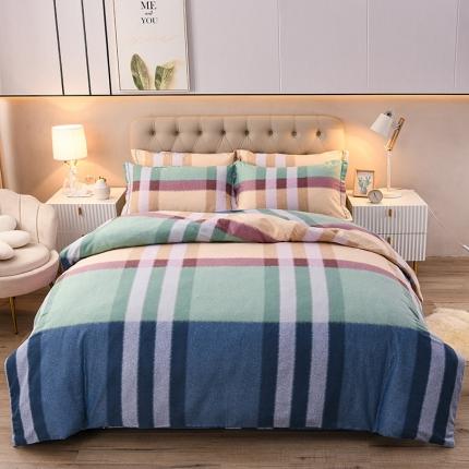 91家纺网 家纺一手货源 找家纺 润淳 2025新款加厚活性磨毛四件套纯棉三件套 玲珑 兰