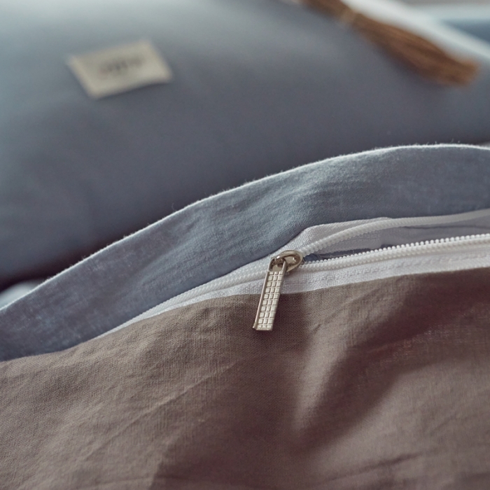 91家纺网 家纺一手货源 找家纺 ab家纺 2022新款全棉水洗棉四件套（格子+素色） 浅蓝灰