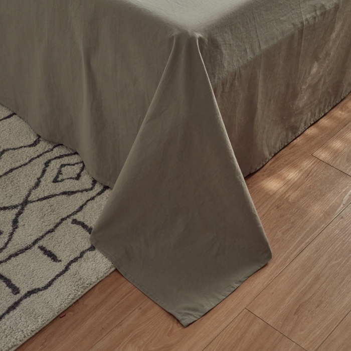 91家纺网 家纺一手货源 找家纺 ab家纺 2022新款全棉水洗棉四件套（格子+素色） 深灰浅灰