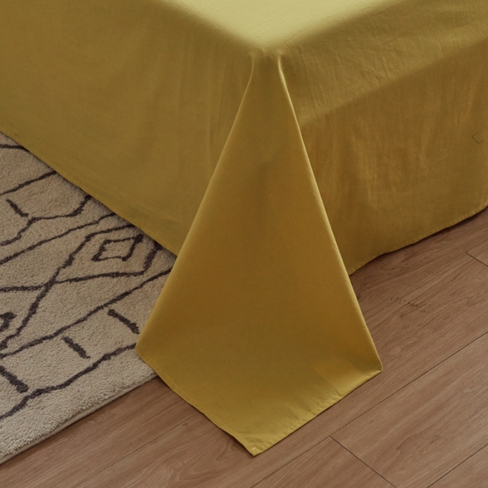 91家纺网 家纺一手货源 找家纺 ab家纺 2022新款全棉水洗棉四件套（格子+素色） 蔚蓝黄