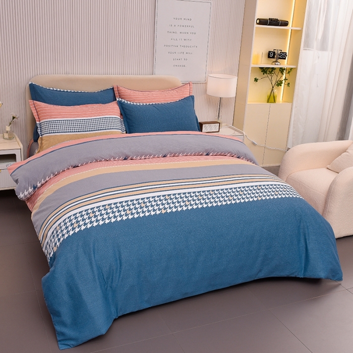 91家纺网 家纺一手货源 找家纺 润淳 2025新款加厚活性磨毛四件套纯棉三件套 摩登都市 粉