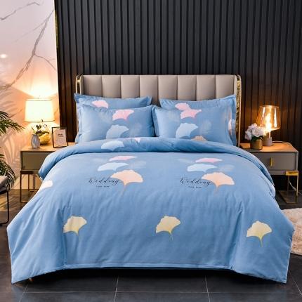 91家纺网 家纺一手货源 找家纺 润淳 2025新款加厚活性磨毛四件套纯棉三件套 沐雅清风