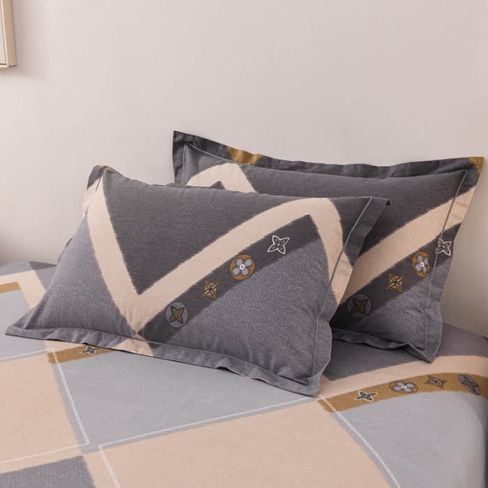 91家纺网 家纺一手货源 找家纺 润淳 2025新款加厚活性磨毛四件套纯棉三件套 品格  灰