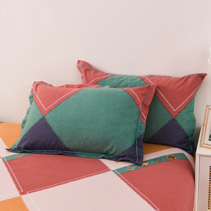 91家纺网 家纺一手货源 找家纺 润淳 2025新款加厚活性磨毛四件套纯棉三件套 品格 酒红