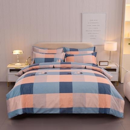 91家纺网 家纺一手货源 找家纺 润淳 2025新款加厚活性磨毛四件套纯棉三件套 小鹿格韵 桔