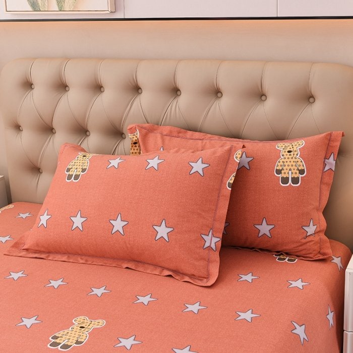 91家纺网 家纺一手货源 找家纺 润淳 2025新款加厚活性磨毛四件套纯棉三件套 小王子桔