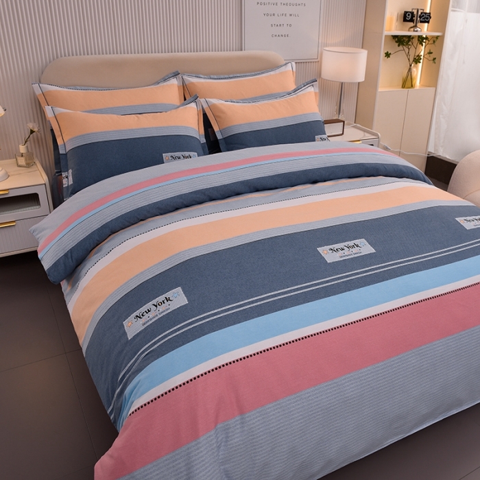 91家纺网 家纺一手货源 找家纺 润淳 2025新款加厚活性磨毛四件套纯棉三件套 炫彩时光