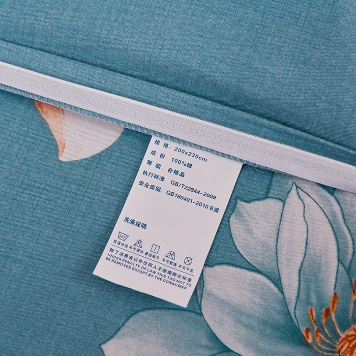 91家纺网 家纺一手货源 找家纺 润淳 2025新款加厚活性磨毛四件套纯棉三件套 叶韵飞舞 兰