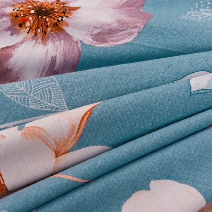 91家纺网 家纺一手货源 找家纺 润淳 2025新款加厚活性磨毛四件套纯棉三件套 叶韵飞舞 兰