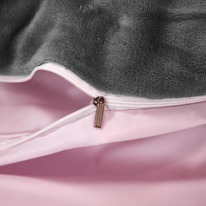 91家纺网 家纺一手货源 找家纺 啊雅家居 2025新款水洗棉加绒单面绒被套 暖粉加牛奶绒