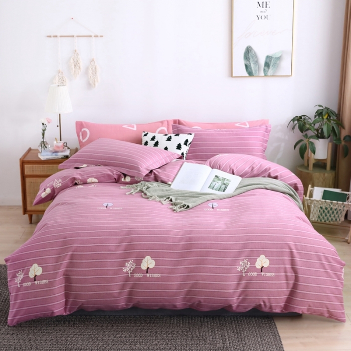 91家纺网 家纺一手货源 找家纺 润淳 2025新款加厚活性磨毛四件套纯棉三件套 醉风吟