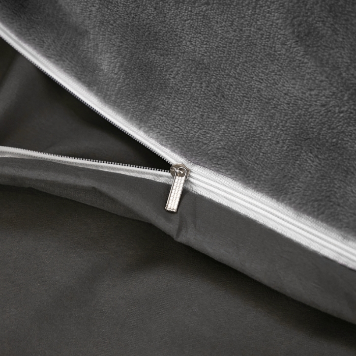 91家纺网 家纺一手货源 找家纺 啊雅家居 2025新款水洗棉加绒单面绒被套 深灰加牛奶绒