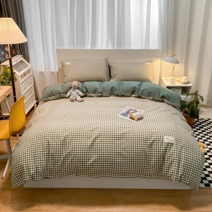 91家纺网 家纺一手货源 找家纺 （总）水墨江南2023新款复古格子系列四件套-第二套图