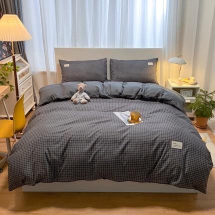 91家纺网 家纺一手货源 找家纺 （总）水墨江南2023新款复古格子系列四件套-第二套图