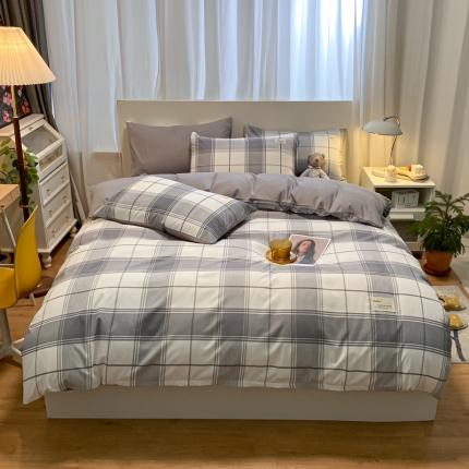 91家纺网 家纺一手货源 找家纺 （总）水墨江南2023新款复古格子系列四件套-第二套图