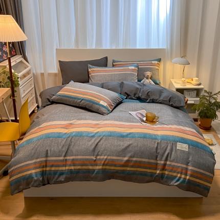 91家纺网 家纺一手货源 找家纺 （总）水墨江南2023新款复古格子系列四件套-第二套图