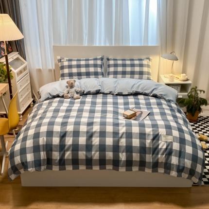 91家纺网 家纺一手货源 找家纺 （总）水墨江南2023新款复古格子系列四件套-第二套图