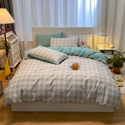 91家纺网 家纺一手货源 找家纺 （总）水墨江南2023新款复古格子系列四件套-第二套图