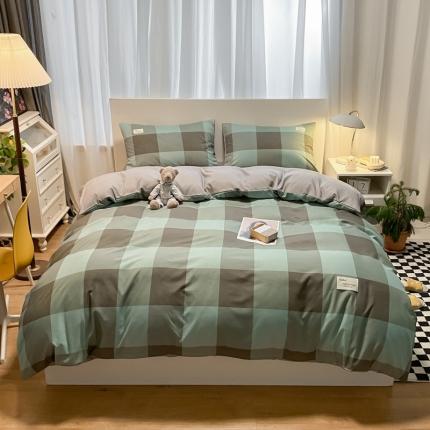 91家纺网 家纺一手货源 找家纺 （总）水墨江南2023新款复古格子系列四件套-第二套图