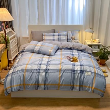 91家纺网 家纺一手货源 找家纺 （总）水墨江南2023新款复古格子系列四件套-第二套图