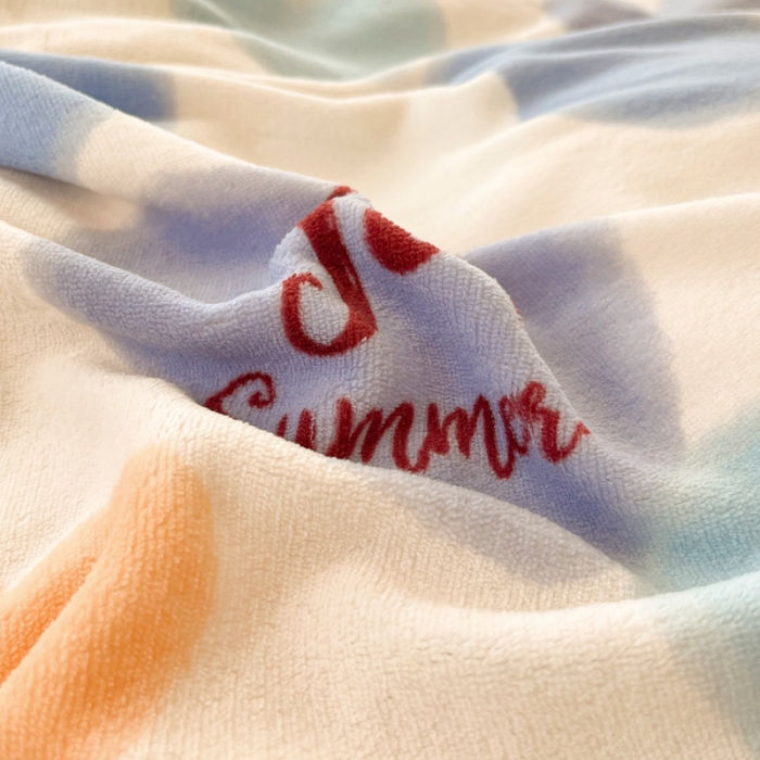 91家纺网 家纺一手货源 找家纺 金爱家 2023新款牛奶绒小清新四件套 爱心兔-兰