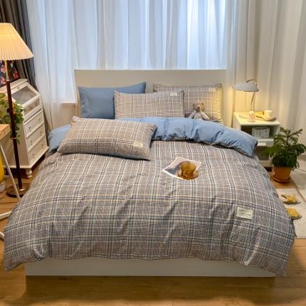 91家纺网 家纺一手货源 找家纺 （总）水墨江南2023新款复古格子系列四件套-第二套图