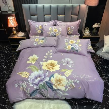 91家纺网 家纺一手货源 找家纺 （总）金爱家2023新款大版磨毛四件套花卉系列