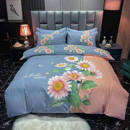 91家纺网 家纺一手货源 找家纺 （总）金爱家2023新款大版磨毛四件套花卉系列