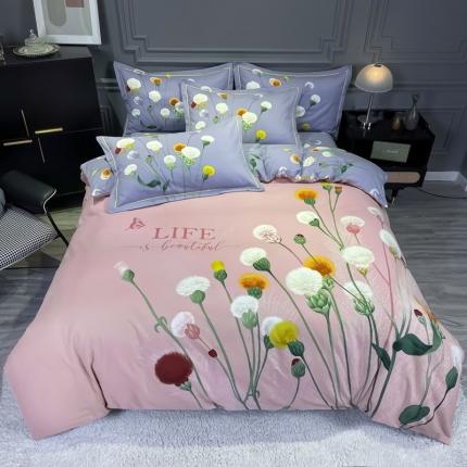 91家纺网 家纺一手货源 找家纺 （总）金爱家2023新款大版磨毛四件套花卉系列