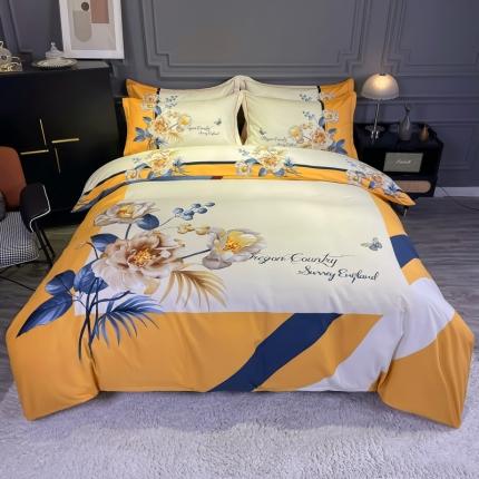 91家纺网 家纺一手货源 找家纺 （总）金爱家2023新款大版磨毛四件套花卉系列