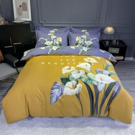 91家纺网 家纺一手货源 找家纺 （总）金爱家2023新款大版磨毛四件套花卉系列