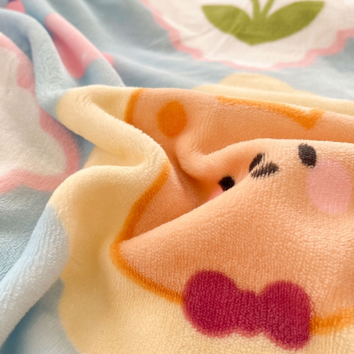 91家纺网 家纺一手货源 找家纺 金爱家 2023新款牛奶绒小清新四件套 朵朵