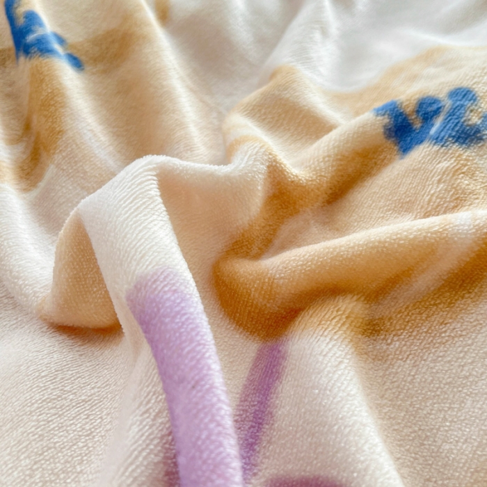 91家纺网 家纺一手货源 找家纺 金爱家 2023新款牛奶绒小清新四件套 花仙子