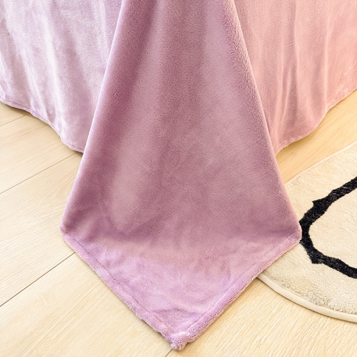 91家纺网 家纺一手货源 找家纺 金爱家 2023新款牛奶绒小清新四件套 樱花小熊-紫