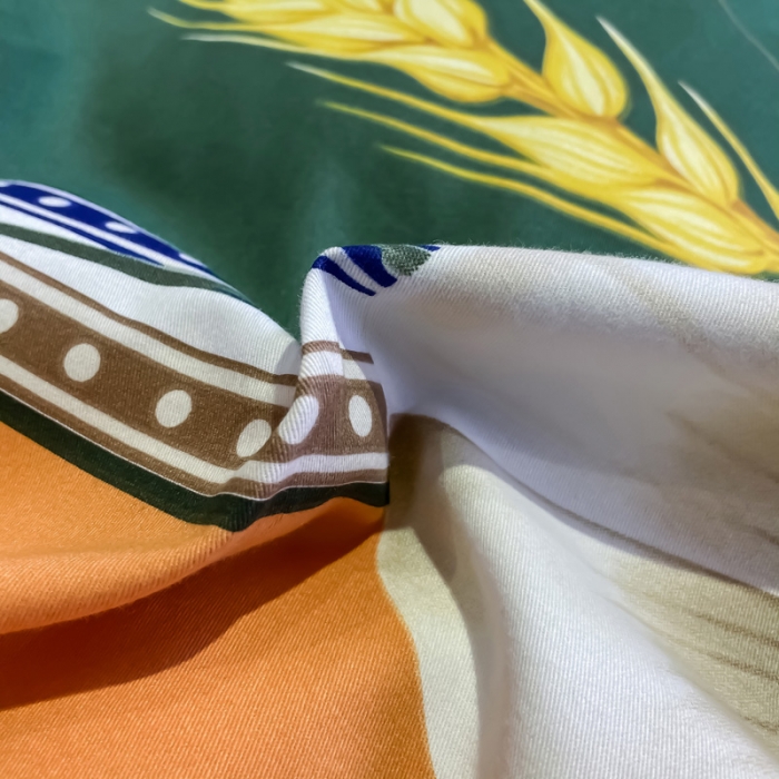 91家纺网 家纺一手货源 找家纺 金爱家2023新款大版磨毛四件套花卉系列 稻香-绿