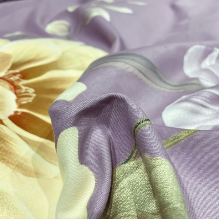 91家纺网 家纺一手货源 找家纺 金爱家2023新款大版磨毛四件套花卉系列 翡翠罗浮