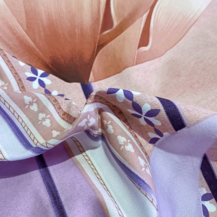 91家纺网 家纺一手货源 找家纺 金爱家2023新款大版磨毛四件套花卉系列 花影温存-粉