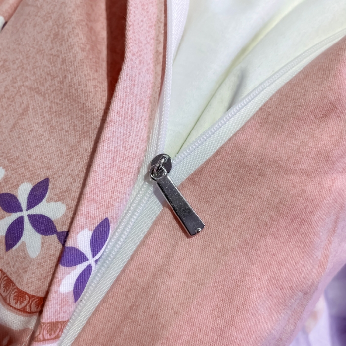 91家纺网 家纺一手货源 找家纺 金爱家2023新款大版磨毛四件套花卉系列 花影温存-粉