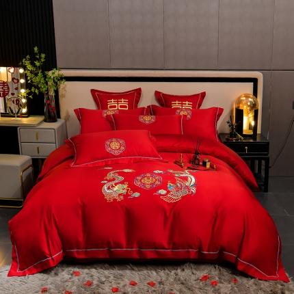 91家纺网 家纺一手货源 找家纺 （总）金麦家纺2022新款婚庆被大红喜被加厚磨毛婚庆四件套