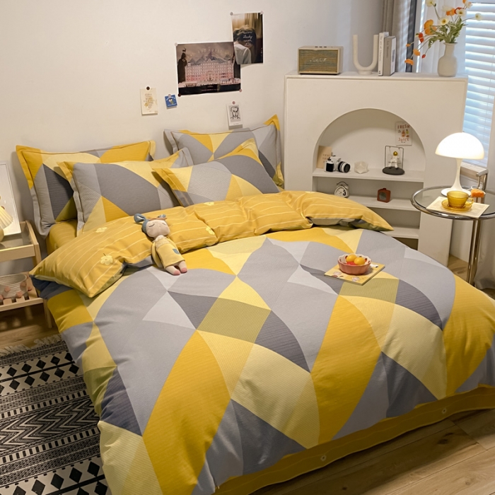 91家纺网 家纺一手货源 找家纺 （总）金爱家 2023新款纯棉生态磨毛小清新四件套