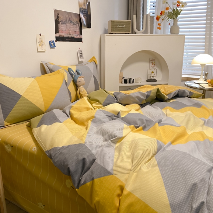 91家纺网 家纺一手货源 找家纺 （总）金爱家 2023新款纯棉生态磨毛小清新四件套