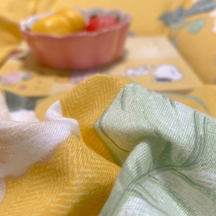 91家纺网 家纺一手货源 找家纺 金爱家 2023新款纯棉生态磨毛小清新四件套 朵朵凝香-黄