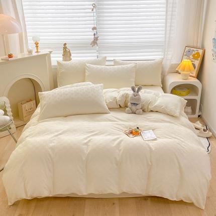 91家纺网 家纺一手货源 找家纺 (总）琪格格2022新款水洗棉华夫格四件套