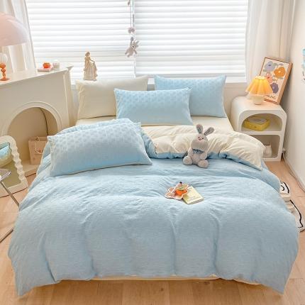 91家纺网 家纺一手货源 找家纺 (总）琪格格2022新款水洗棉华夫格四件套