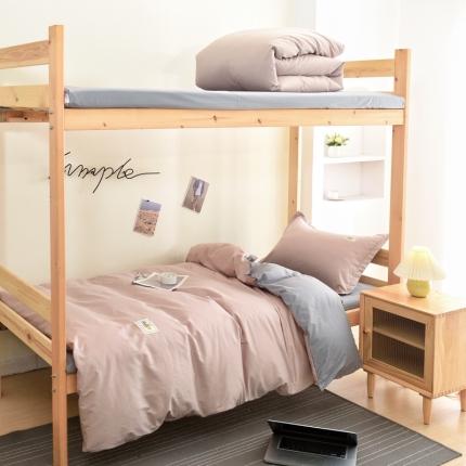 卡迪亚家纺2022新款全棉13372学生纯色三件套 卡其灰