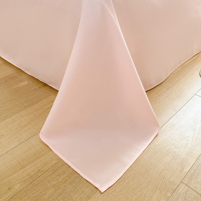 91家纺网 家纺一手货源 找家纺 琪格格2022新款水洗棉华夫格四件套 粉玉