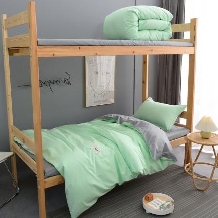 卡迪亚家纺2022新款全棉13372学生纯色三件套 浅绿