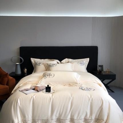 91家纺网 家纺一手货源 找家纺 （总）馨蕊2022秋冬新品100支高定系列全棉四件套-蝶舞