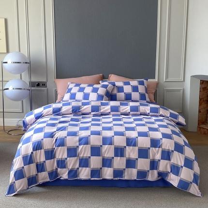 91家纺网 家纺一手货源 找家纺 （总）风向标家纺 2022针织三色棋盘格四件套